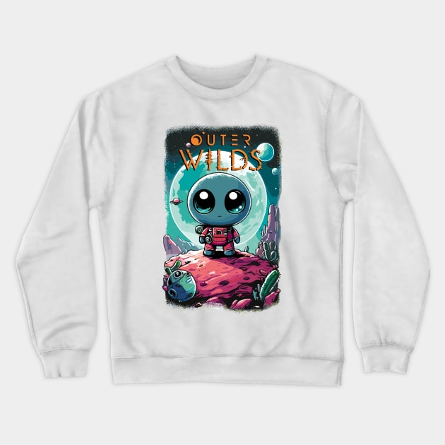 Cute Astronaut in Outer Wilds Crewneck Sweatshirt by Cutetopia
